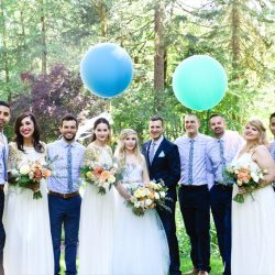Cats, balloons, and gold glitter at this vintage chic Portland wedding