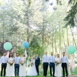 Cats, balloons, and gold glitter at this boho Portland wedding
