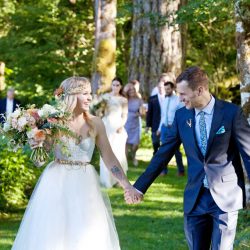 Cats, balloons, and gold glitter at this boho Portland wedding