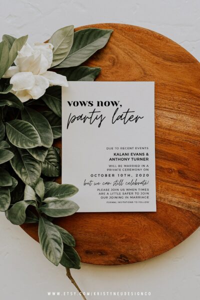 vows now party later post microwedding reception - Savvy reception-only wedding invitation wording examples for every scenario vows now party later post microwedding reception