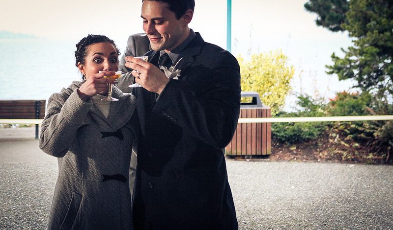 Stacia & Kevin’s space-y Groundhog Day wedding with a ring bear
