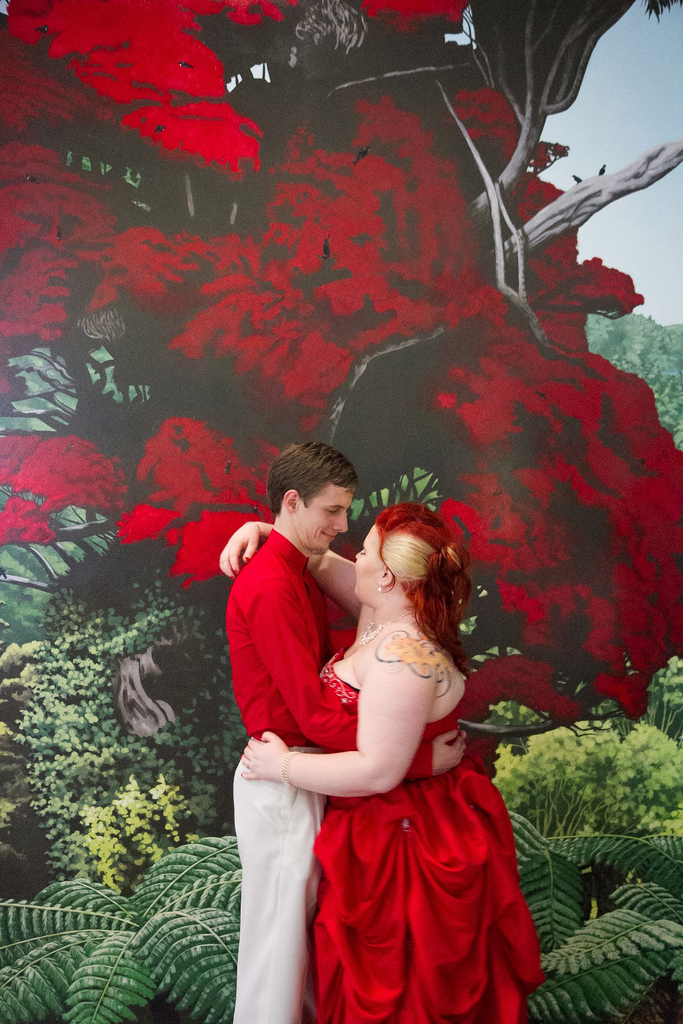 MJ & Josh’s wildlife sanctuary red and gold wedding