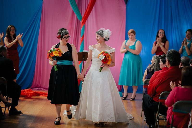 Betsy & Tiffany’s queer Southern glitter circus wedding