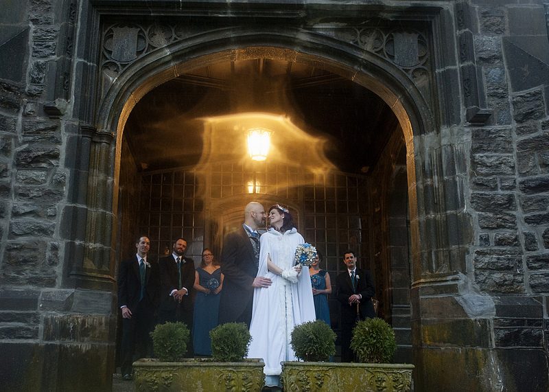 Stephanie & Joe’s books and rock ‘n’ roll castle wedding