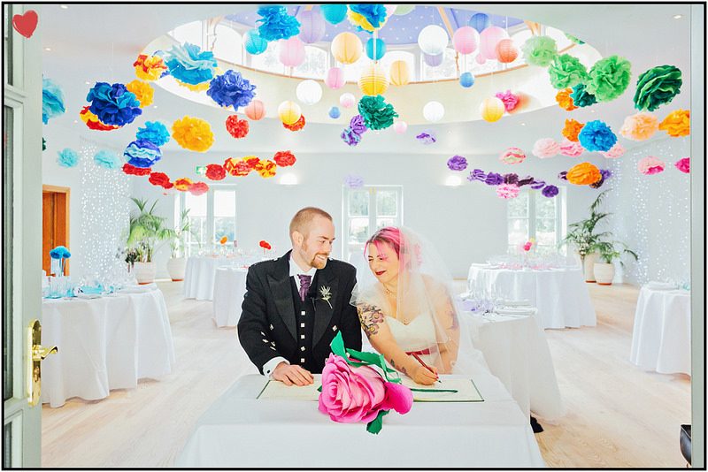 Sarah & James’ tree-planting rainbow geeky wedding