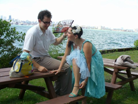 Vania & Joe’s crafty, vegan, island “commitment celebration”