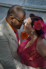 Haley & Joe’s infamous porange Buddhist hippie party wedding