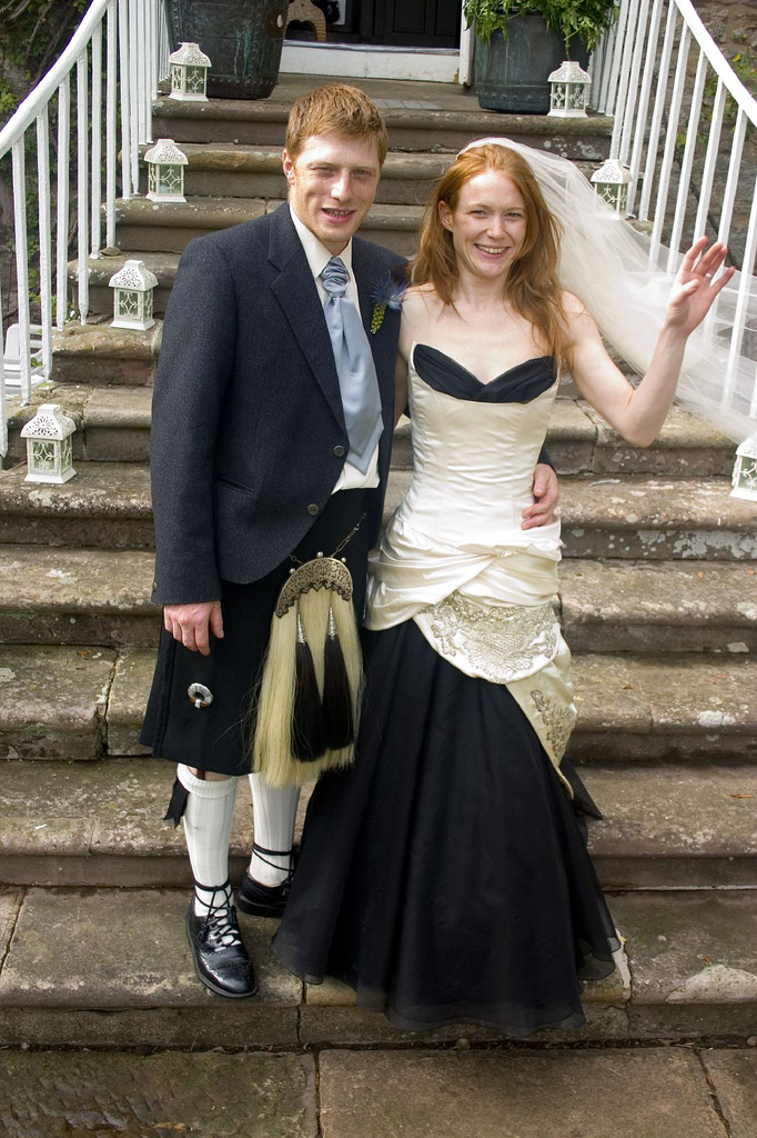Mmmm… this cream and black wedding dress is tasty