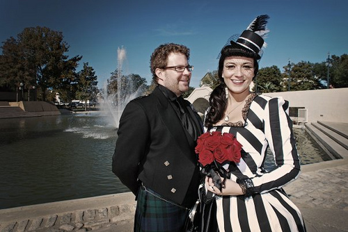 Danielle & Banger’s gothique, Burton-esque, New Orleans, voodoo, Hallows-Eve, handfasting