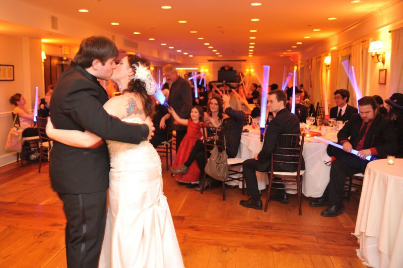 Maureen & Ian’s vintage New Year’s wedding with light sabers!