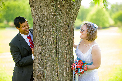 Lauren & Madhu’s eco-friendly, handmade, Hindu-Catholic fusion wedding