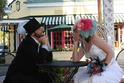 Jess & James’ whimsical, vintage-inspired, DIY feathery lovesplosion