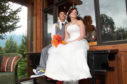 Kerri & Kai’s feathers and koi fish DIY wedding!