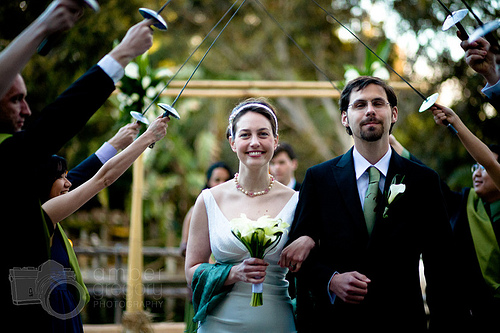 Annie & Johnny’s wild animal and fencing honor guard wedding