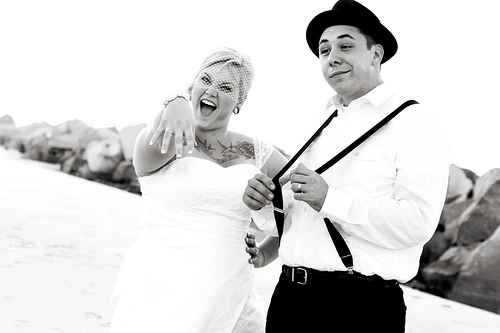 Emily & Joshua’s vintage, naval, beach wedding