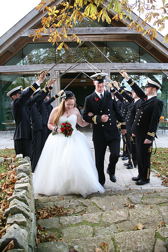 Kerri & Chris’ trick-or-treat Halloween military wedding