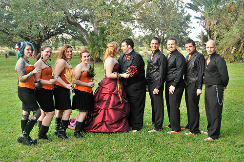 Abby & Robb’s big family handfasting Halloween wedding
