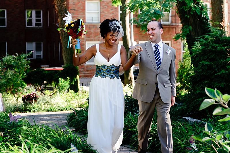 Kim & Greg’s low-key garden party Manhattan wedding