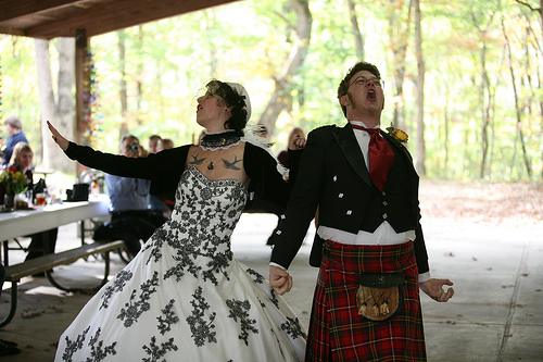 Paige & Elliot’s woodland secular Scottish wedding