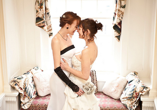 Victoria & Jacqueline’s tiny thrifty dressy wedding celebration