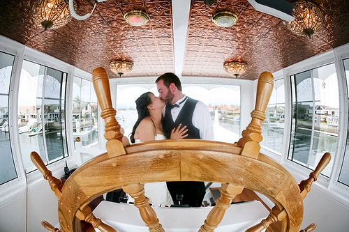 Adri & Bobby’s damask riverboat wedding