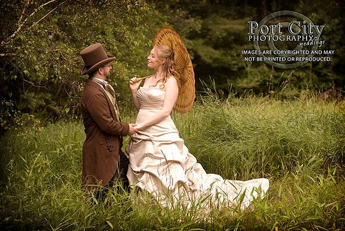 SarahKat & Ryan’s Firefly and steampunk Maine woods wedding