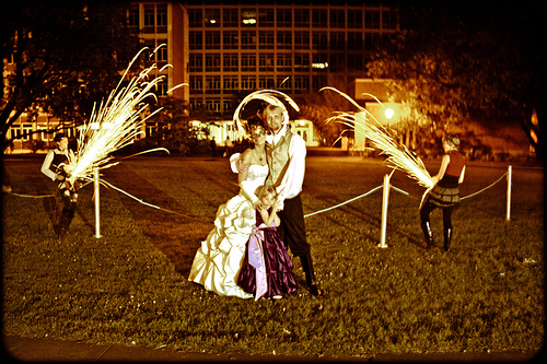 Tracey & Michael’s steampunk Venetian masquerade wedding