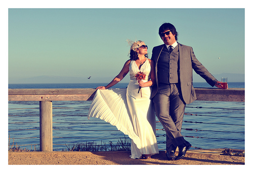 Lauren & Johnny’s rockin’ seaside aquarium boda