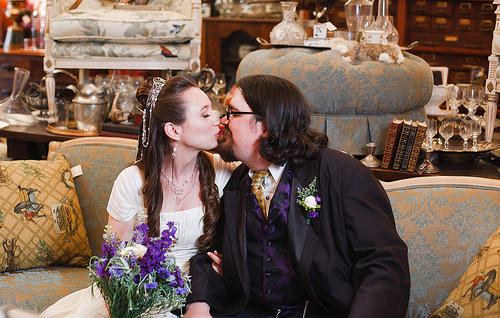 Amelia & Ben’s books and fairy tales Quaker wedding