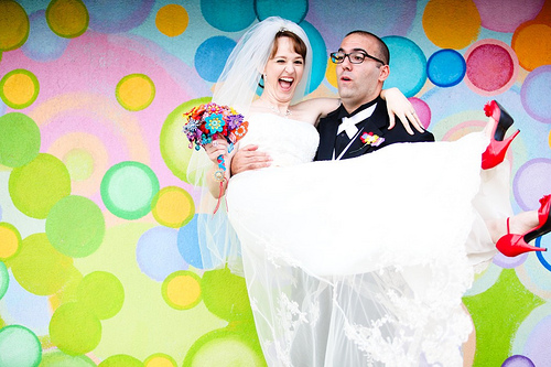 Melaina & Nick’s colorful playful and kid-friendly wedding