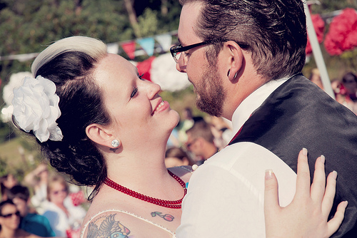 Liza & Matthew’s joyful polka dot tattooed wedding