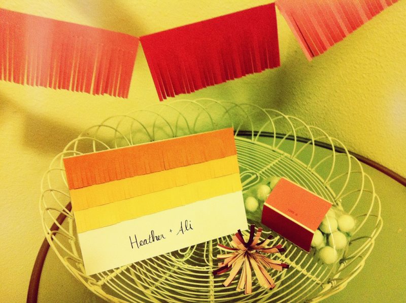Ridiculously easy paint chip-inspired wedding crafts