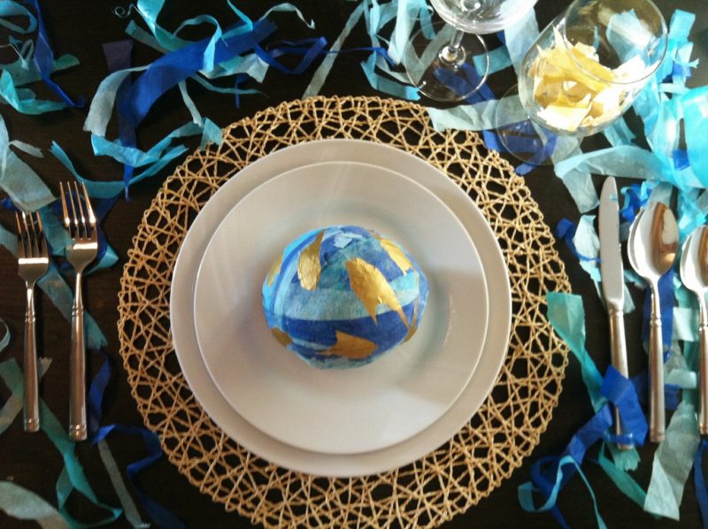 Papier mache confetti ball favors for your New Year’s and holiday season wedding!
