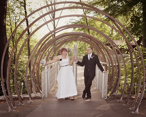 Julie & Tom’s sci-fi and carnival-inspired treehouse wedding