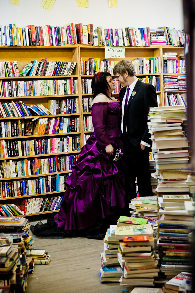 Heather & Ian’s goth with a splash of purple wedding