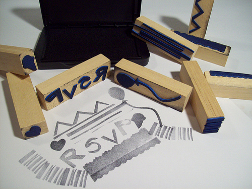 Make your own stamps using tumbling blocks
