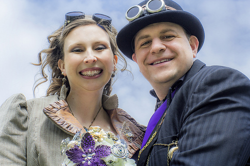 Cindy & Joe’s steampunk sci-fi DIY wedding