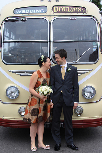 Clare & Alistair’s tons of hearts and a classic bus wedding