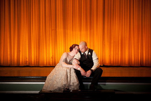 Betsy & Josh’s retro and rock theater wedding