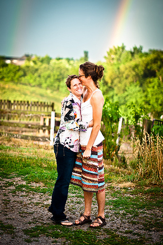 Kelsey & Heather’s lesbian family’s farm fresh wedding