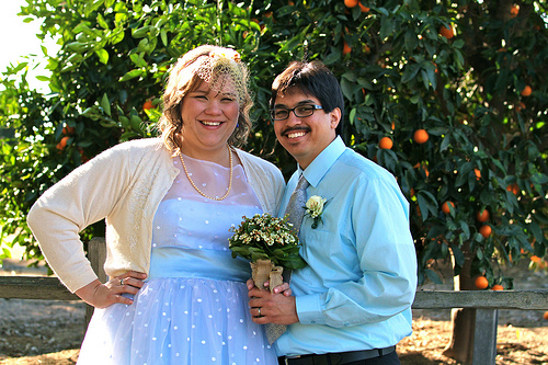 Elizabeth & Joshua’s “spring in winter” orange grove wedding