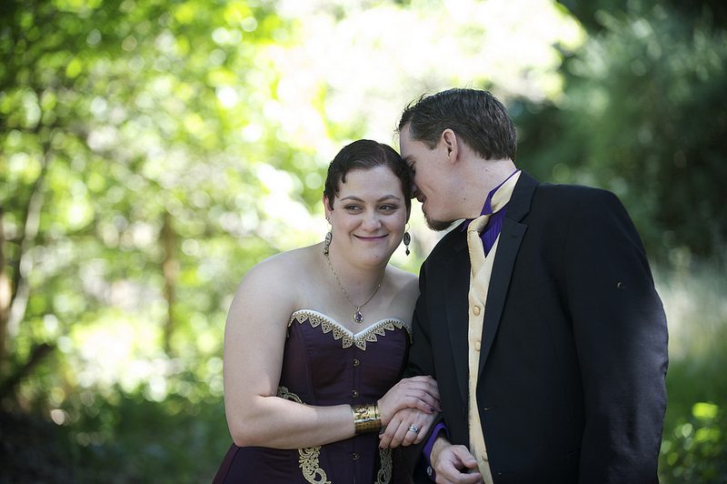 Elaine & Mu’s book-themed tea party backyard wedding