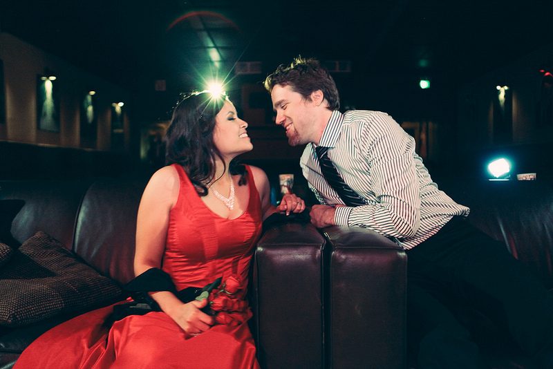 Krystal & Matthew’s red carpet premiere film noir wedding