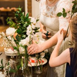 Dunne Hogue LindsayKingPhotography 20170401NicoleKenWedding0406 low - An April Fool's Day surprise pizza parlor wedding Arranging flowers - An April Fool's Day surprise pizza parlor wedding