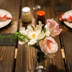 Dunne Hogue LindsayKingPhotography 20170401NicoleKenWedding0425 low - An April Fool's Day surprise pizza parlor wedding Arranging flowers - An April Fool's Day surprise pizza parlor wedding