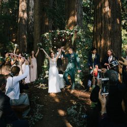 Even wildfires couldn't ruin this redwoods wedding (with the best "cake cutting" EVER!)