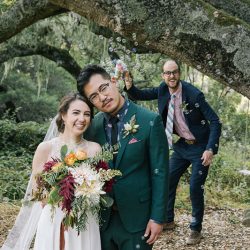 Even wildfires couldn't ruin this redwoods wedding (with the best "cake cutting" EVER!)