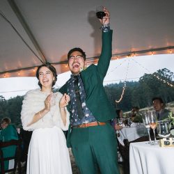 Even wildfires couldn't ruin this redwoods wedding (with the best "cake cutting" EVER!)