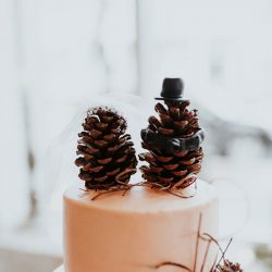 Pine cones, flowery hair, and forest chic combine at this rustic chic wedding