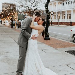 Pine cones, flowery hair, and forest chic combine at this rustic wedding